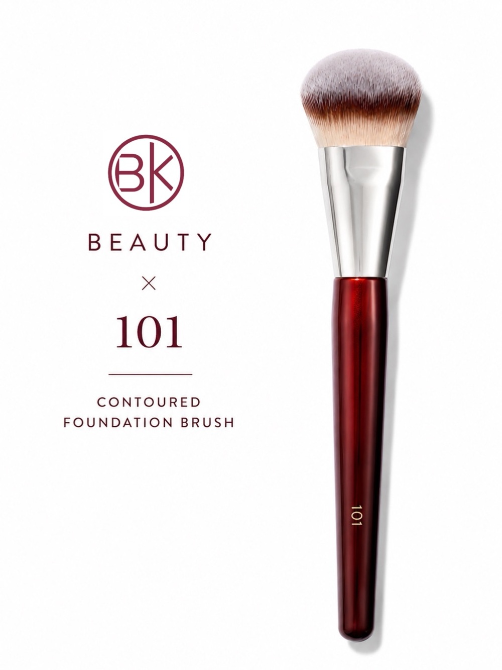 BK Beauty 101 Contoured Foundation Brush Vegan Liquid Cream Makeup Brush BNIP
